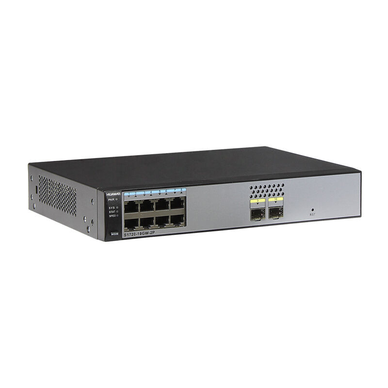 Commutateur Huawei S1720-10GW-2P avec 8 ports Ethernet 10/100/1000, 2 ports SFP Gigabit et une faible consommation d'énergie de 10,2 W