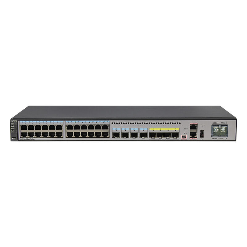 Huawei Switch S5720-32X-EI-DC with 4 Gig SFP and 4 10 Gig SFP+ Ports for N + 1 Backup Mode