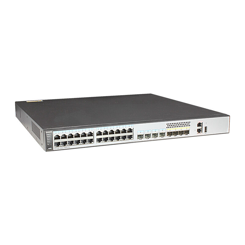 Huawei Switch S5720-28X-PWR-SI-DC with 24 Ethernet 10/100/1000 PoE+ ports 4 10 Gig SFP+ ports and 650W DC power