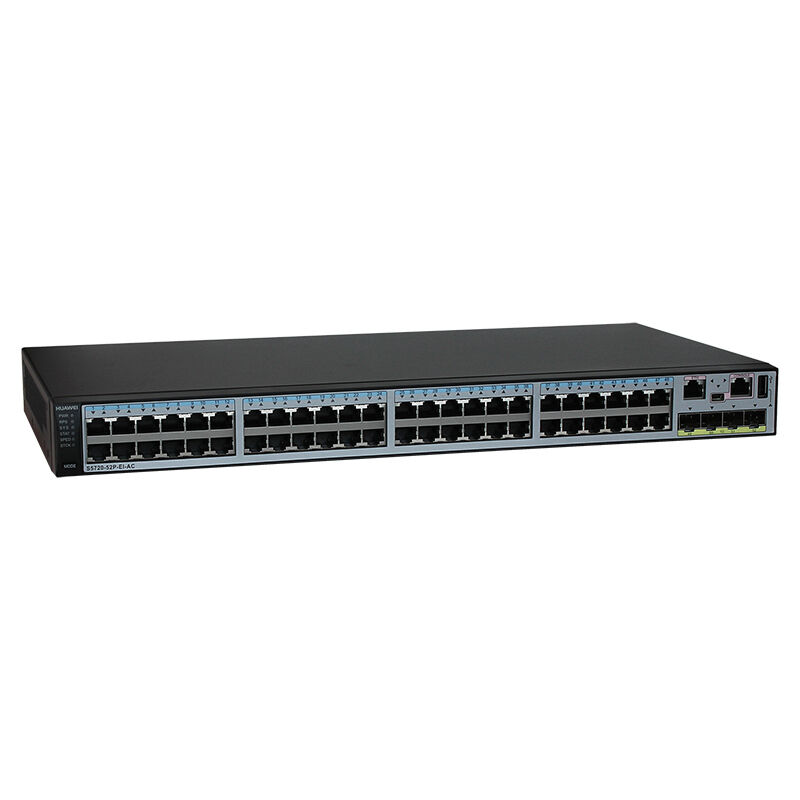 Huawei Switch S5720-52P-EI-AC with 48 10/100/1000 Base-T Ports 4 Gig SFP Ports and AC 110/220V Power Supply