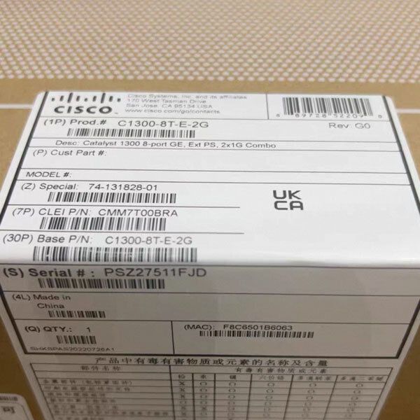 Cisco C1300-8T-E-2G 8-Port Gigabit Ethernet Managed Switch with 2x Gigabit Combo Ports