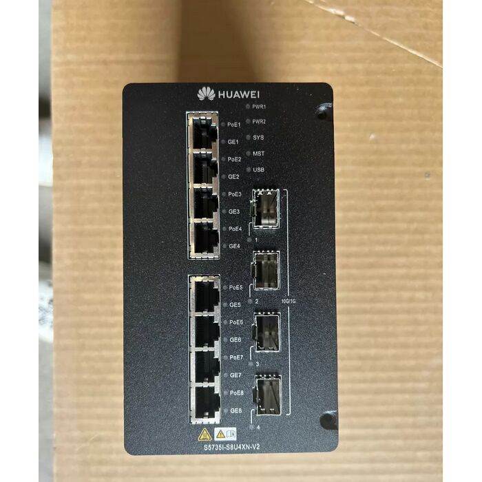 S5735I-S8U4XN-V2 Huawei 8ports PoE++ Industrial Switches with 4 ports 10GE uplinks