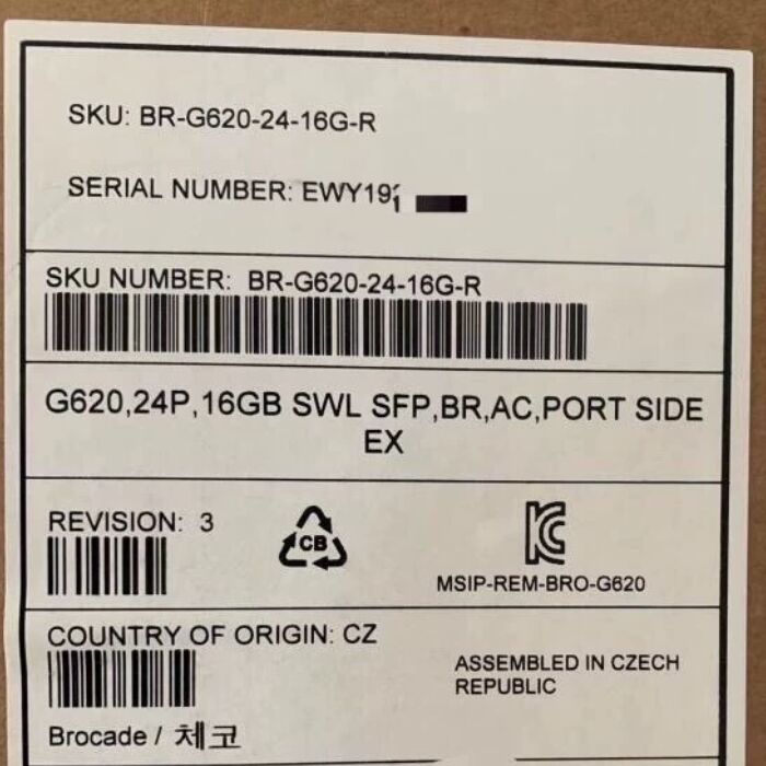 BR-G620-24-16G-R Brocade G620 Switch with 24 x 16Gb Fibre Channel SFP+ ports V1 V2 FOS9.1  FOS9.2